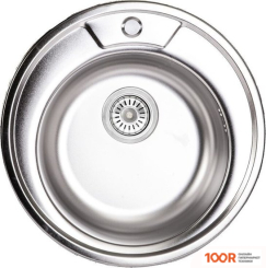 Кухонная мойка AKS Н/СТАЛЬ, КРУГЛАЯ ОДНОЧАШЕВАЯ, D510ММ, ПОЛИРОВАННЫЙ ХРОМ, ВРЕЗН НА СТОЛЕШНИЦУ, (0,8ММ) (129349)
