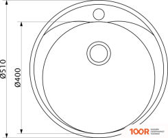 Кухонная мойка AKS Н/СТАЛЬ, КРУГЛАЯ ОДНОЧАШЕВАЯ, D510ММ, ПОЛИРОВАННЫЙ ХРОМ, ВРЕЗН НА СТОЛЕШНИЦУ, (0,8ММ) (129349)
