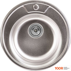 Кухонная мойка AKS Н/СТАЛЬ, КРУГЛАЯ ОДНОЧАШЕВАЯ, D510ММ, ДЕКОРИРОВАННЫЙ ХРОМ, ВРЕЗН НА СТОЛЕЩНИЦУ, (0,8ММ) (129348)