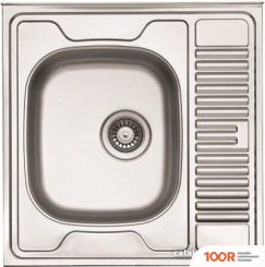Кухонная мойка AKS Н/СТАЛЬ, КВАДРАТНАЯ ОДНОЧАШЕВАЯ, 600*600ММ, ПОЛИР ХРОМ, СПРАВА, НАКЛАДНАЯ, (0,4ММ) (129345)