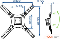 Кронштейн Kromax VEGA-8 BLACK (126621)