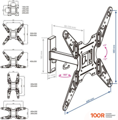 Кронштейн Kromax OPTIMA-413 (ЧЕРНЫЙ) (126613)