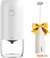 Кофемолка Miru KACG03 + РУЧНОЙ ВСПЕНИВАТЕЛЬ МОЛОКА MIRU KA044 (БЕЛЫЙ) (125884)