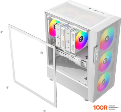 Корпус XASTRA A302 4FRGB WH (БЕЛЫЙ) (123121)