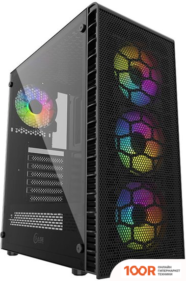 Корпус Powercase MISTRAL Z4С MESH LED (ЧЕРНЫЙ) (122630)