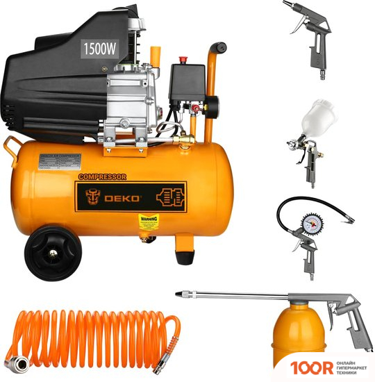 Компрессор Deko DKAC24 (+5 ПРЕДМЕТОВ) (74550)
