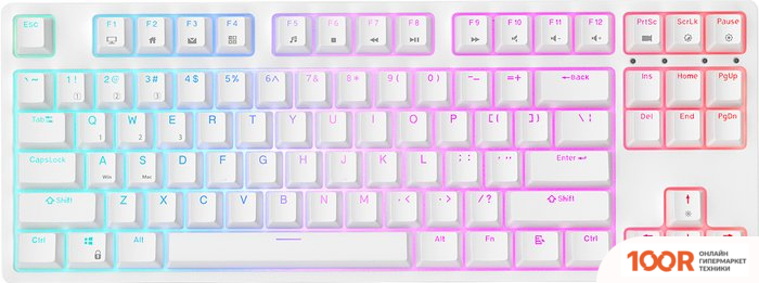 Клавиатура Royal Kludge RK87 RGB (БЕЛЫЙ, RK RED) (72781)