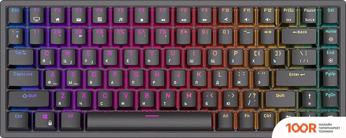 Клавиатура Royal Kludge RK84 RGB (ЧЕРНЫЙ, RK RED) (72779)