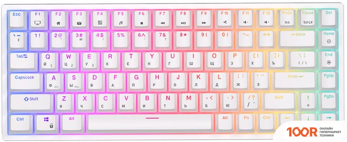 Клавиатура Royal Kludge RK84 RGB (БЕЛЫЙ, RK RED) (72776)