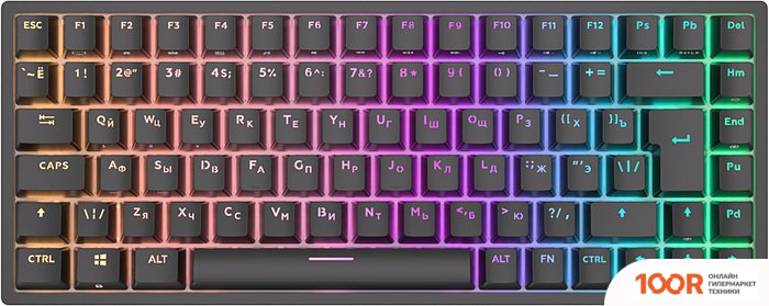 Клавиатура Royal Kludge RK84 ISO RGB (ЧЕРНЫЙ, RK RED) (72774)