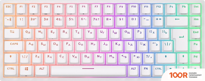 Клавиатура Royal Kludge RK84 ISO RGB (БЕЛЫЙ, RK BROWN) (72772)