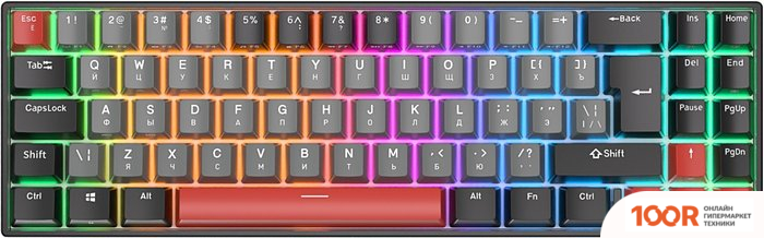 Клавиатура Royal Kludge RK71 ISO RGB (ЧЕРНЫЙ, RK BROWN) (72766)