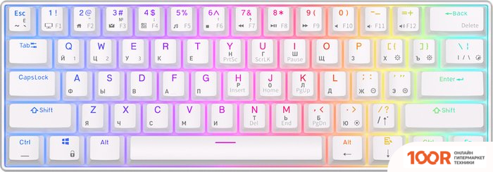 Клавиатура Royal Kludge RK61 RGB (БЕЛЫЙ, RK RED) (72762)