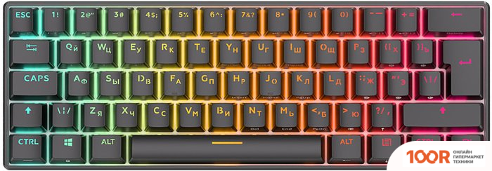 Клавиатура Royal Kludge RK61 NEW RGB (ЧЕРНЫЙ, RK RED) (72756)