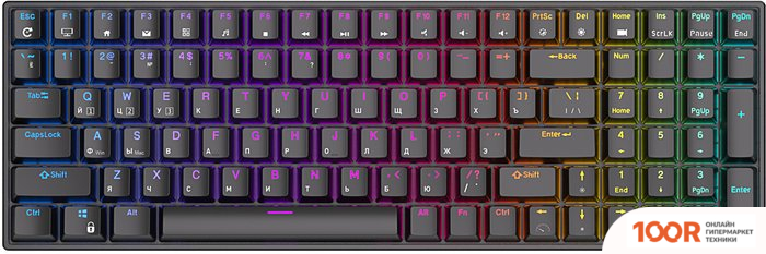 Клавиатура Royal Kludge RK100 RGB (ЧЕРНЫЙ, RK RED) (72752)