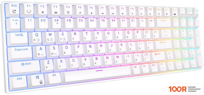Клавиатура Royal Kludge RK100 RGB (БЕЛЫЙ, RK BROWN) (72747)