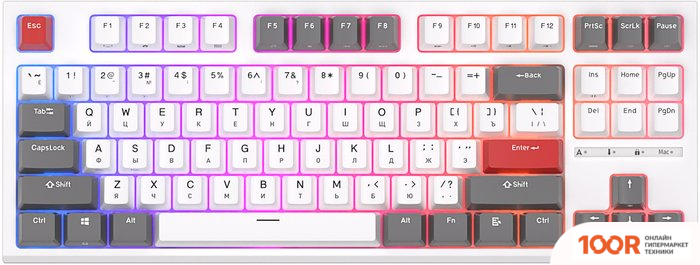 Клавиатура Royal Kludge RK-R87 RGB (БЕЛЫЙ, RK RED) (72735)