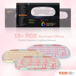 Клавиатура Royal Kludge RK ROUND RGB (БЕЛЫЙ, RK PINK) (72722)