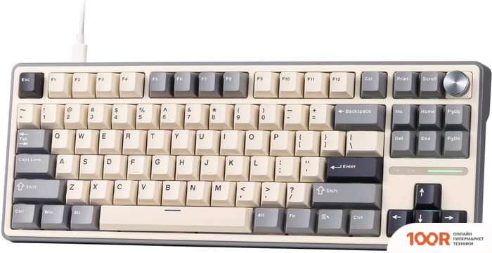 Клавиатура Royal Kludge R87 PRO RGB HALF GREY (RK CREAM) (72721)