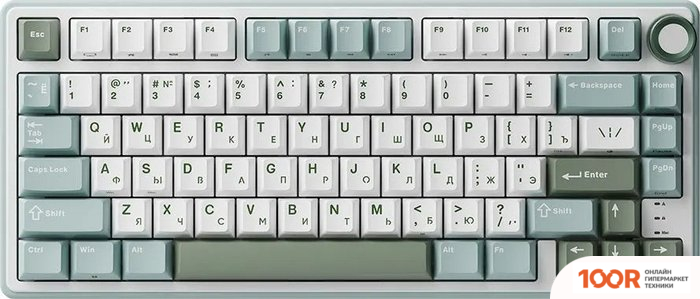 Клавиатура Royal Kludge R75 RGB SKY CYAN (RK BROWN) (72717)