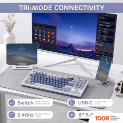 Клавиатура Royal Kludge M87 RGB OCEAN BLUE (RK CHARTREUSE) (72705)