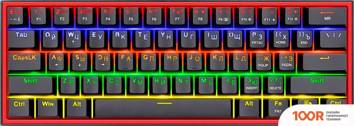 Клавиатура Redragon FIZZ (ЧЕРНЫЙ/КРАСНЫЙ) (72643)