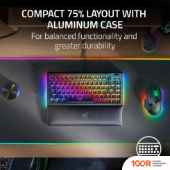 Клавиатура Razer BLACKWIDOW V4 75% (ЧЕРНЫЙ, НЕТ КИРИЛЛИЦЫ) (72507)