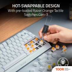 Клавиатура Razer BLACKWIDOW V4 75% (БЕЛЫЙ, НЕТ КИРИЛЛИЦЫ) (72506)