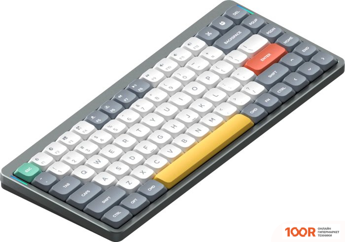 Клавиатура NuPhy AIR75 LUNAR GRAY (GATERON LOW-PROFILE RED 2.0, НЕТ КИРИЛЛИЦЫ) (72356)