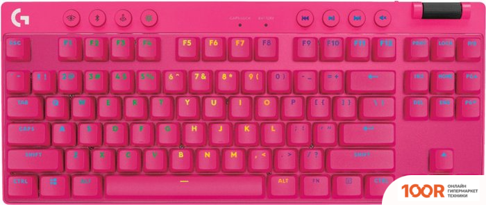 Клавиатура Logitech PRO X TKL LOGITECH GX BROWN TACTILE 920-012154 (РОЗОВЫЙ, НЕТ КИРИЛЛИЦЫ) (72248)