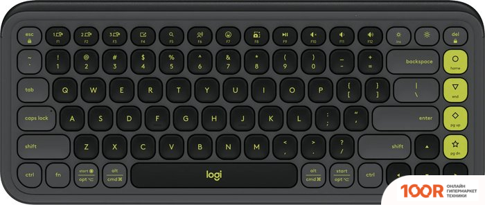 Клавиатура Logitech POP ICON KEYS 920-013143 (ГРАФИТОВЫЙ/ЗЕЛЕНЫЙ, НЕТ КИРИЛЛИЦЫ) (72238)