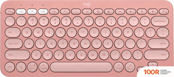 Клавиатура Logitech PEBBLE KEYS 2 K380S 920-011777 (РОЗОВЫЙ, НЕТ КИРИЛЛИЦЫ) (72232)
