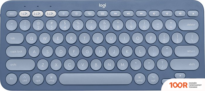 Клавиатура Logitech MULTI-DEVICE K380 BLUETOOTH FOR MAC 920-009729 (СИНИЙ, НЕТ КИРИЛЛИЦЫ) (72207)