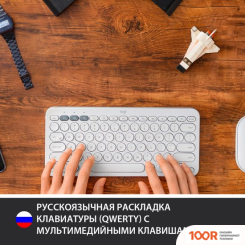 Клавиатура Logitech MULTI-DEVICE K380 BLUETOOTH 920-009163 (БЕЛЫЙ) (72198)