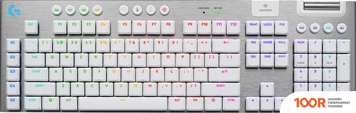 Клавиатура Logitech G915 X LIGHTSPEED GL TACTILE 920-012685 (БЕЛЫЙ, НЕТ КИРИЛЛИЦЫ) (72160)