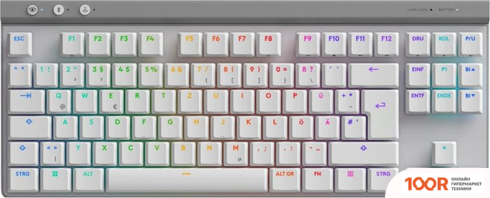 Клавиатура Logitech G515 LIGHTSPEED TKL WHITE GL BROWN TACTILE 920-012539 (БЕЛЫЙ, НЕТ КИРИЛЛИЦЫ) (72130)