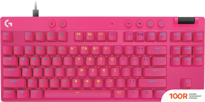 Клавиатура Logitech G PRO X TKL RAPID ANALOG 920-013254 (РОЗОВЫЙ, НЕТ КИРИЛЛИЦЫ) (72106)