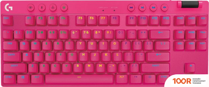 Клавиатура Logitech G PRO X TKL LIGHTSPEED GL TACTILE 920-012159 (РОЗОВЫЙ, НЕТ КИРИЛЛИЦЫ) (72103)