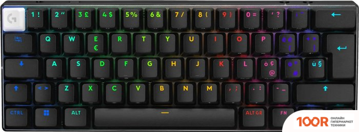 Клавиатура Logitech G PRO X 60 LIGHTSPEED GL TACTILE 920-011915 (ЧЕРНЫЙ, НЕТ КИРИЛЛИЦЫ) (72093)