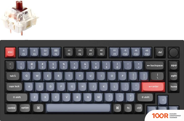 Клавиатура Keychron Q1 V2 RGB Q1-M3-RU (GATERON G PRO BROWN) (71973)