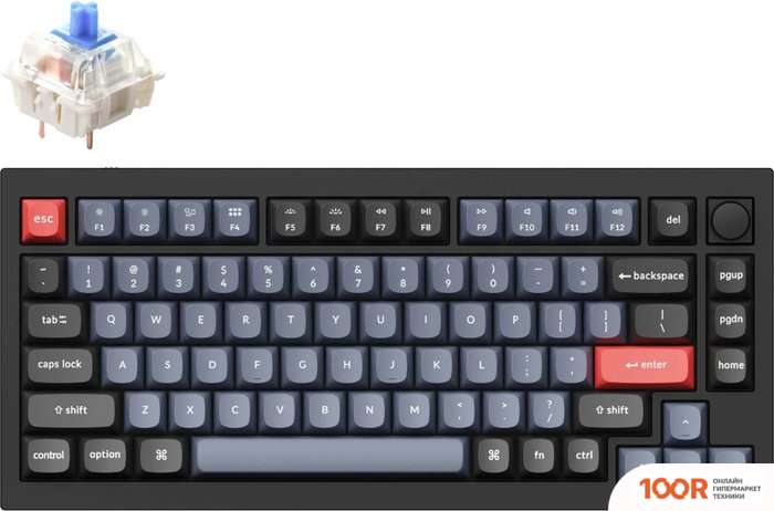 Клавиатура Keychron Q1 V2 RGB Q1-M2-RU (GATERON G PRO BLUE) (71972)