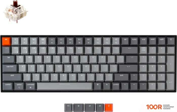 Клавиатура Keychron K4 V2 WHITE LED K4-A3-RU (GATERON G PRO BROWN) (71918)