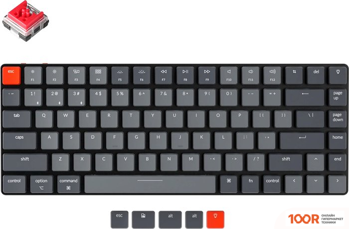 Клавиатура Keychron K3 V2 WHITE LED K3-D1-RU (KEYCHRON LOW PROFILE OPTICAL RED) (71908)