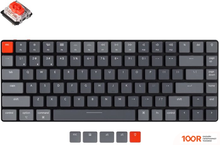 Клавиатура Keychron K3 V2 RGB K3-B1-RU (GATERON LOW PROFILE RED) (71897)