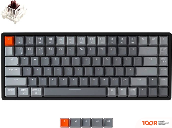 Клавиатура Keychron K2 V2 RGB K2-C3H-RU (GATERON G PRO BROWN) (71881)