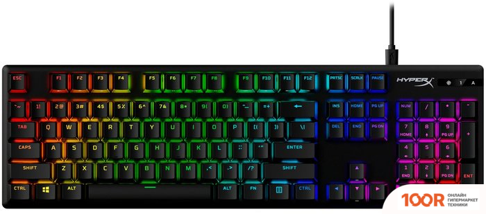 Клавиатура HyperX ALLOY ORIGINS PBT (HYPERX RED, НЕТ КИРИЛЛИЦЫ) (71799)