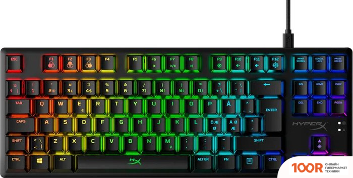 Клавиатура HyperX ALLOY ORIGINS CORE (HYPERX BLUE, НЕТ КИРИЛЛИЦЫ) (71792)