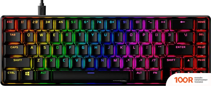 Клавиатура HyperX ALLOY ORIGINS 65 (HYPERX RED, НЕТ КИРИЛЛИЦЫ) (71788)