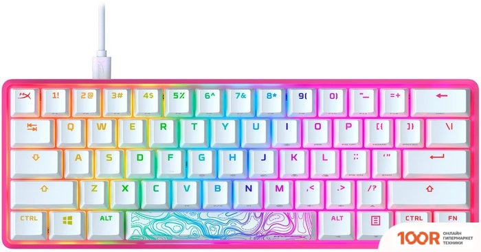 Клавиатура HyperX ALLOY ORIGINS 60 PINK (HYPERX BLUE, НЕТ КИРИЛЛИЦЫ) (71784)
