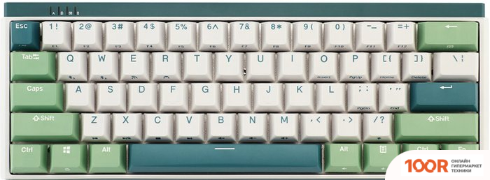 Клавиатура Durgod K330W MINT (GATERON CAP V2 CRYSTAL SILENT RED, НЕТ КИРИЛЛИЦЫ) (71563)